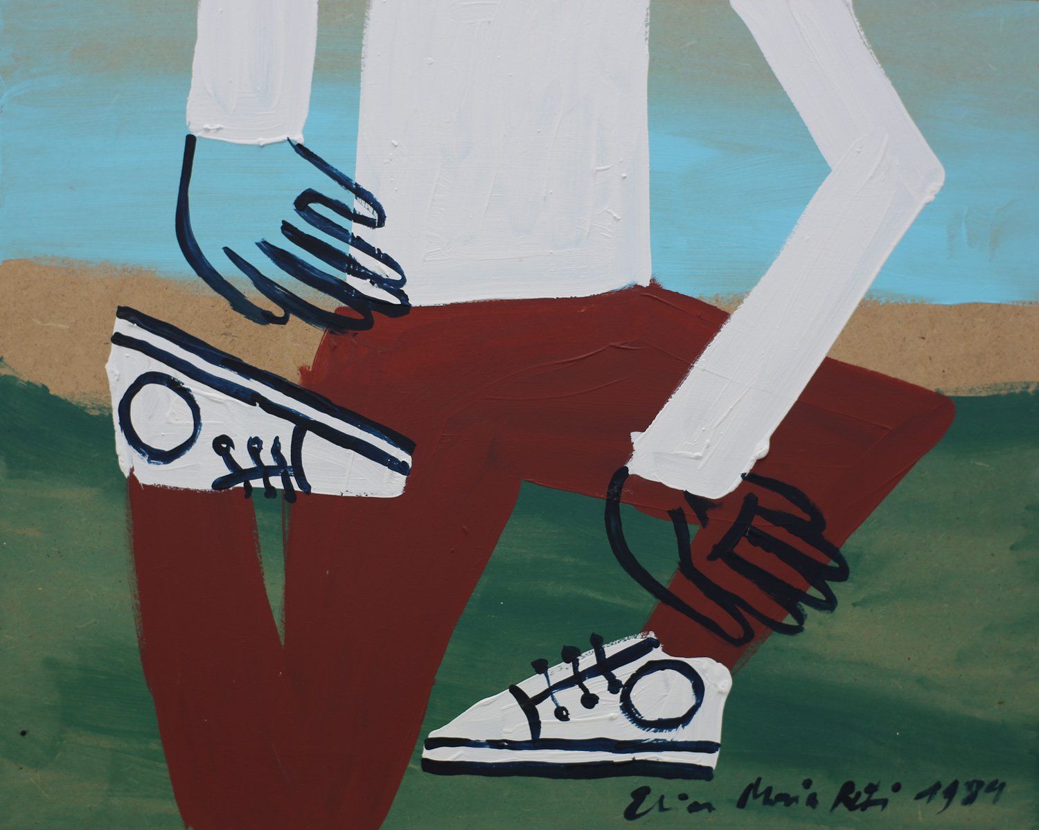 „Andersrum Nr. 64“, Elias Maria Reti, 1984. Akryl auf Holz. 50 cm. x 40 cm. „Andersrum Nr. 64“, Elias Maria Reti, 1984. Akryl auf Holz. 50 cm. x 40 cm.