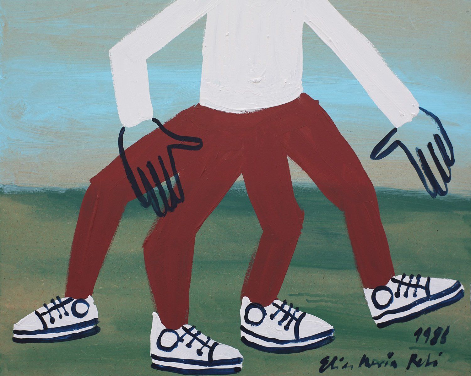 „Quatro Man Nr. 62“, Elias Maria Reti, 1986. Akryl auf Holz. 50 cm. x 40 cm. „Quatro Man Nr. 62“, Elias Maria Reti, 1986. Akryl auf Holz. 50 cm. x 40 cm.