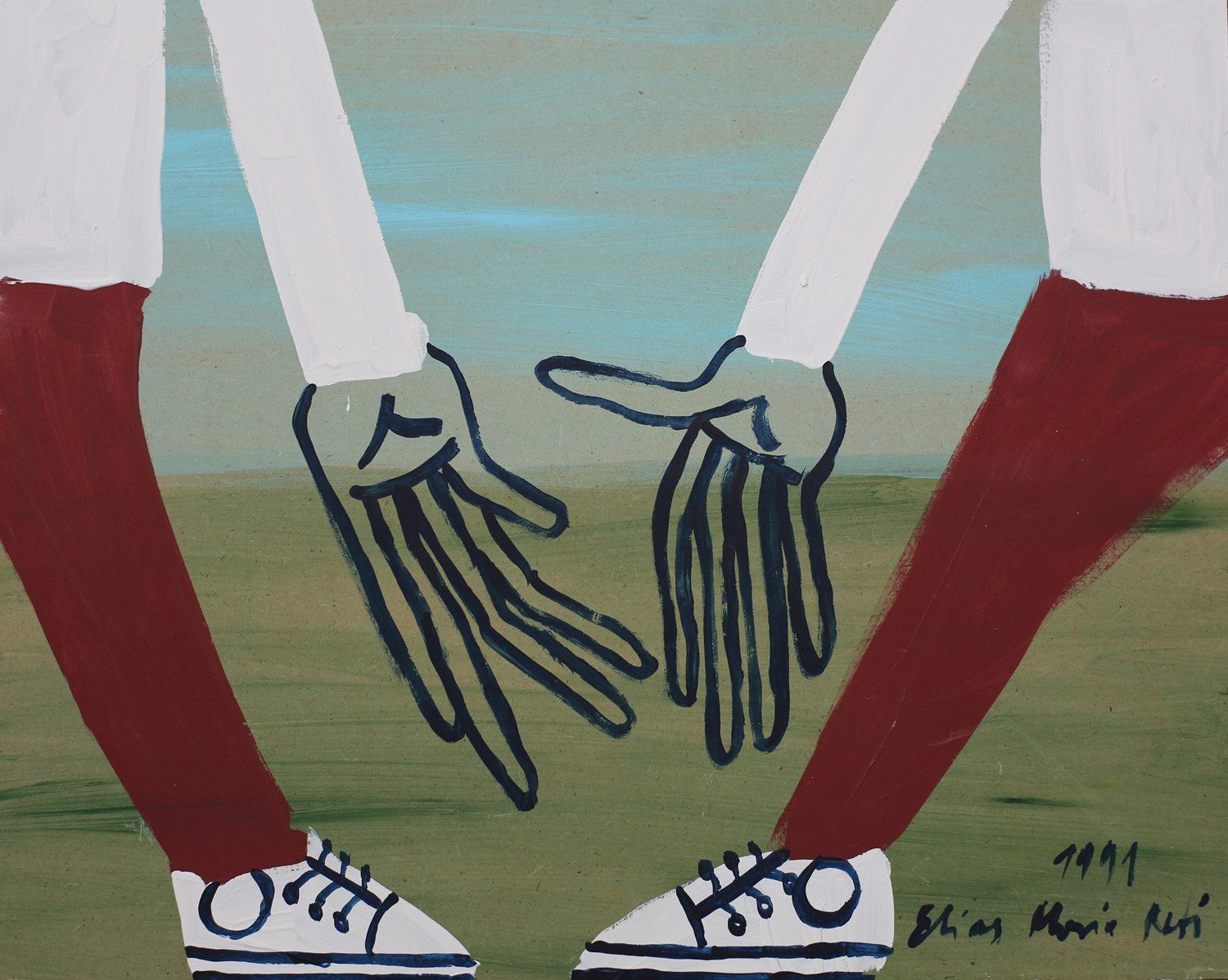 Bildbeispiel oben: „Longfinger Nr. 64“, Elias Maria Reti, 1991. Akryl auf Holz. 50 cm. x 40 cm. Bildbeispiel oben: „Longfinger Nr. 64“, Elias Maria Reti, 1991. Akryl auf Holz. 50 cm. x 40 cm.