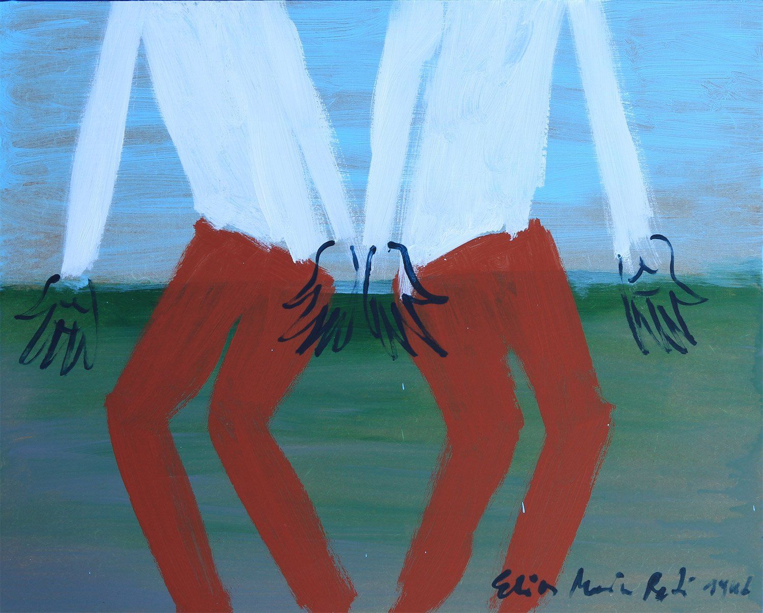 „Spiegelungen 56“, Elias Maria Reti, 1996. Gemälde, Acryl auf Holz. 40 cm. x 50 cm. Originalismus Oeuvre.