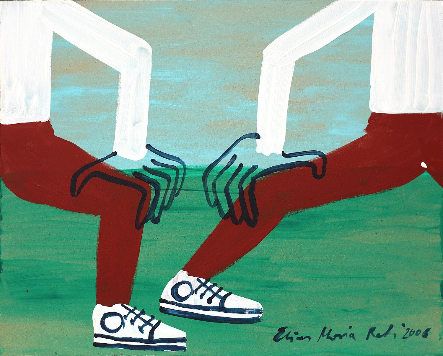 Bildbeispiel oben: „Am Anfang ist das Ende Nr. 40“, Elias Maria Reti, 2006. Acryl auf Holz. 50 cm. x 40 cm. Bildbeispiel oben: „Am Anfang ist das Ende Nr. 40“, Elias Maria Reti, 2006. Acryl auf Holz. 50 cm. x 40 cm.