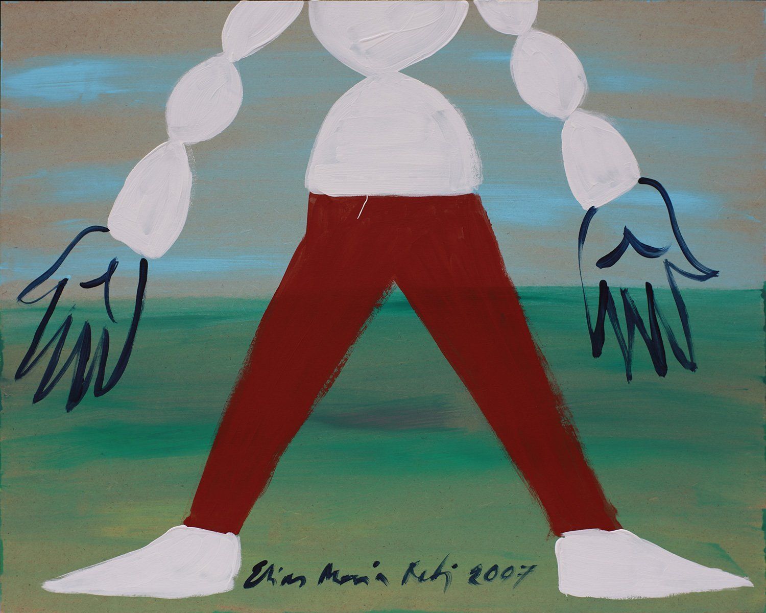 Bildbeispiel oben: „Weißwurst Nr. 41“, Elias Maria Reti, 2007. Acryl auf Holz. 50 cm. x 40 cm. Bildbeispiel oben: „Weißwurst Nr. 41“, Elias Maria Reti, 2007. Acryl auf Holz. 50 cm. x 40 cm.