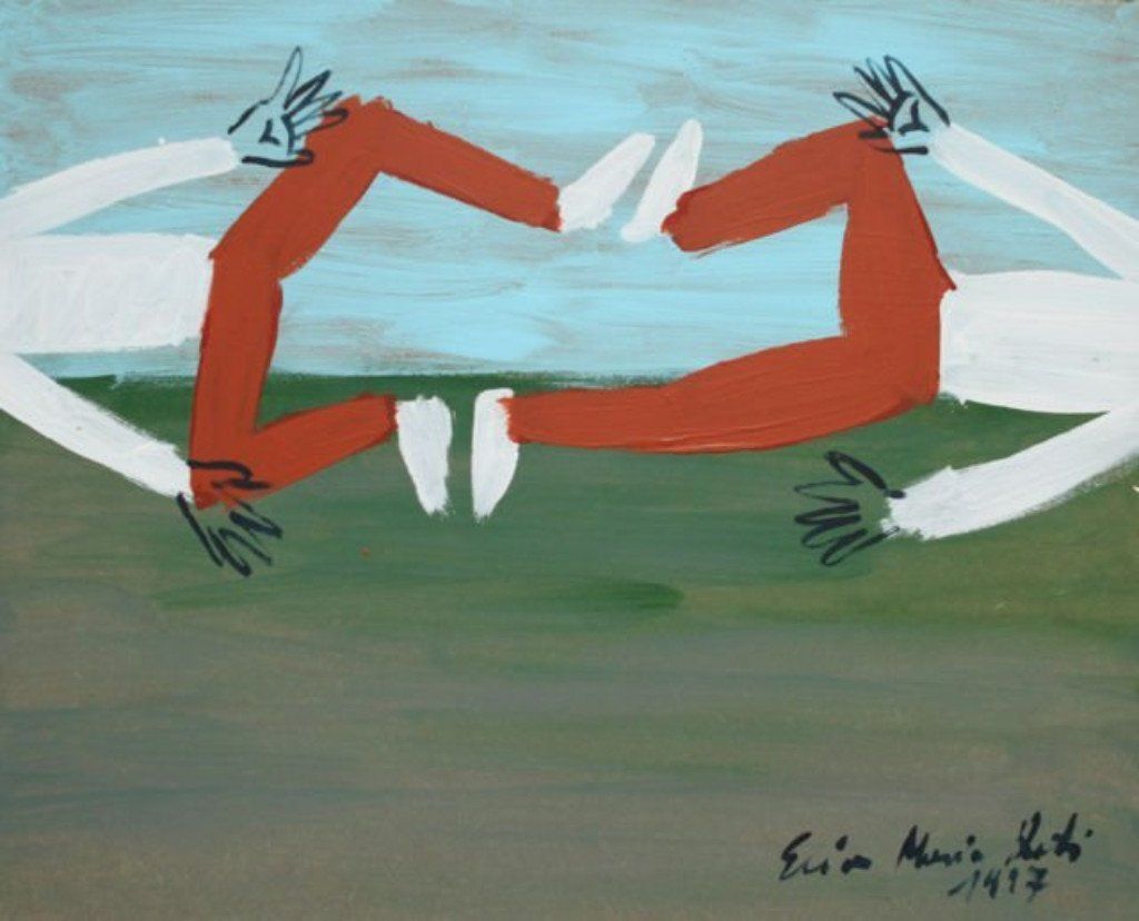 „Magnetismus 24“, Elias Maria Reti, 1997. Gemälde, Acryl auf Holz. 40 cm. x 50 cm. Originalismus Oeuvre.