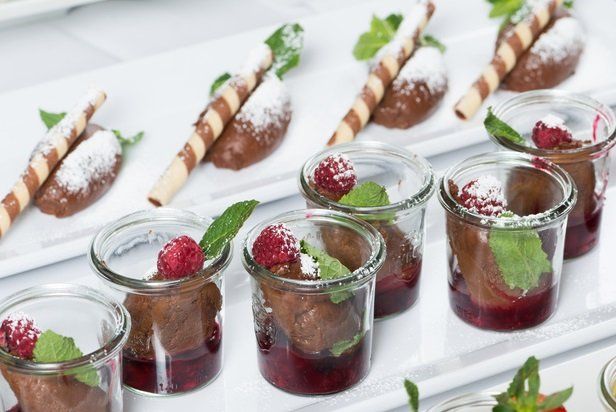 Desert: Schokomousse im Glas serviert