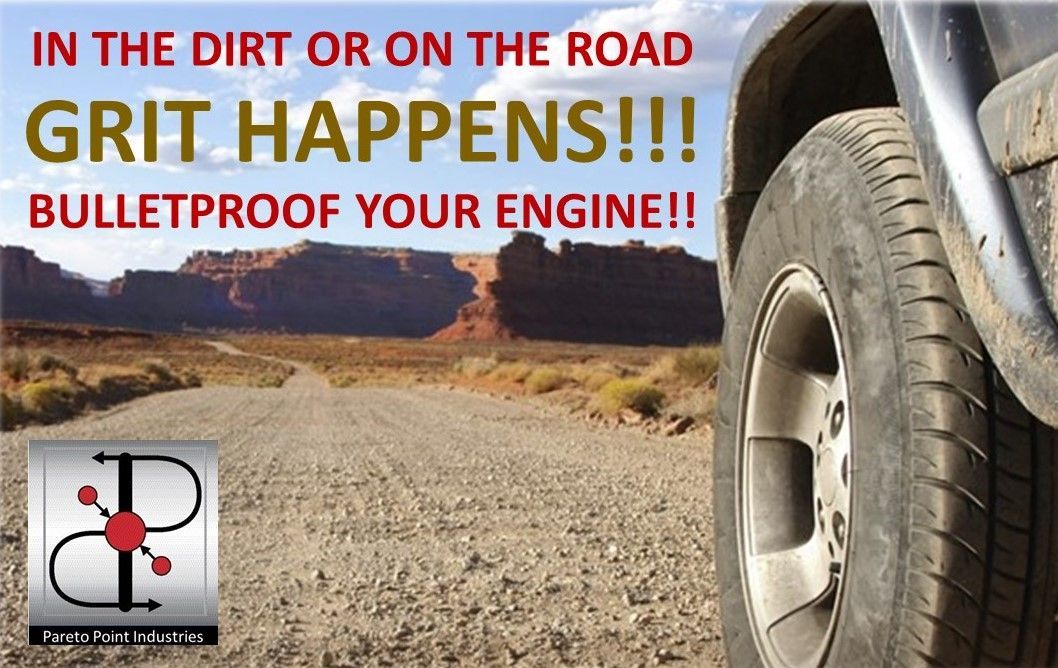 Driving down a dusty road; PPI logo