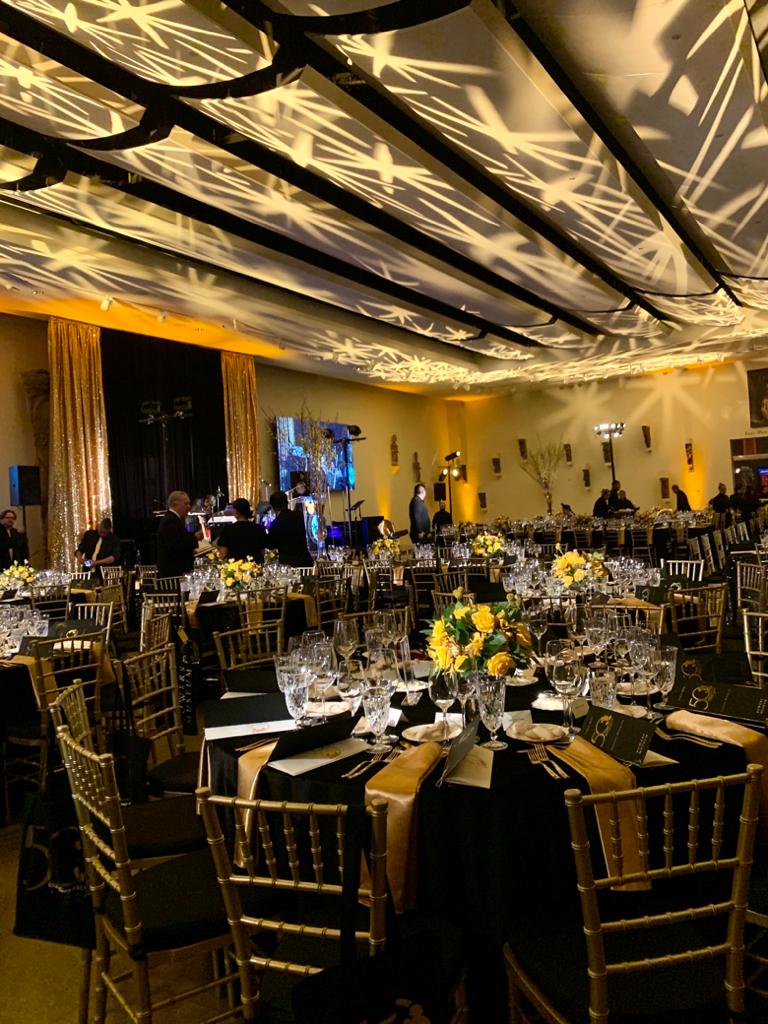 An image of an event at Bower's Museum. It highlights specialty tables.