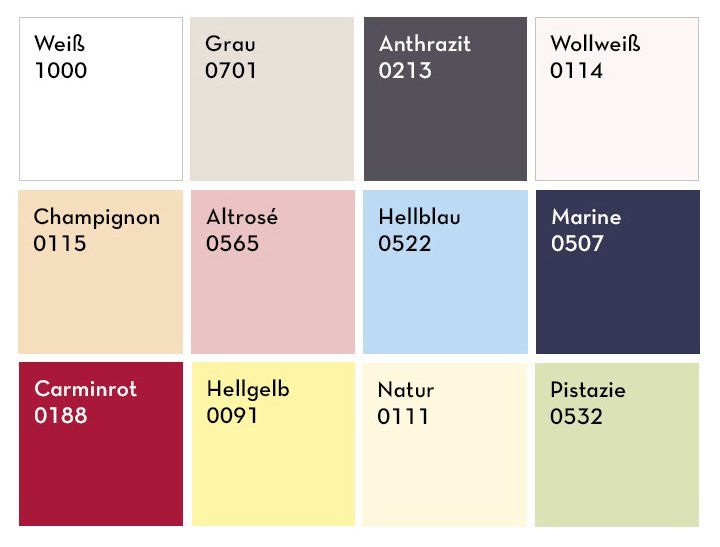 Farbpalette Edelfrottee Spannbettlaken