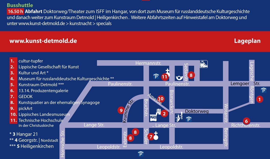 Optionale Route für die Detmolder Kunstnacht Optionale Route für die Detmolder Kunstnacht