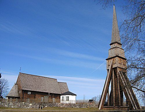 Die alte Holzkirche von Pelarne. Die alte Holzkirche von Pelarne
