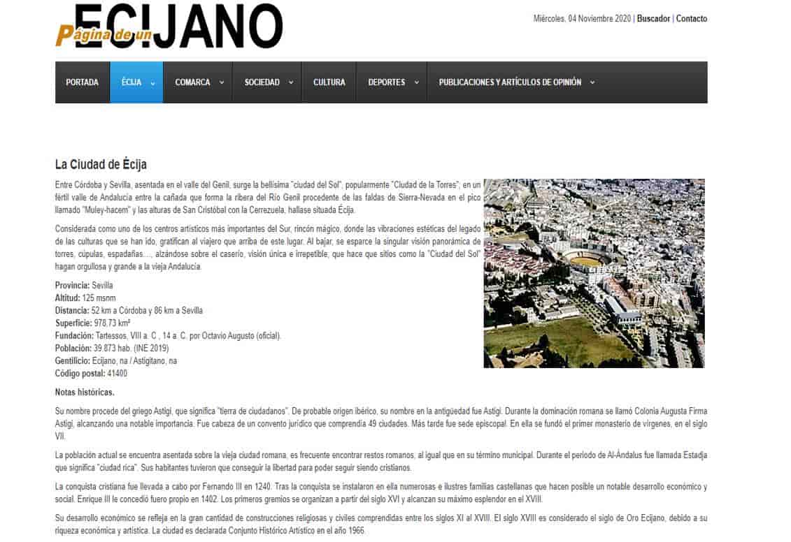 pagina de un ecijano