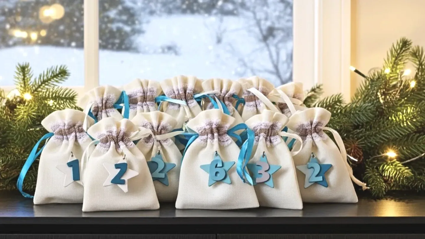 moderne Adventskalender Säckchen zum selber füllen 2025 Mann Frau Kind