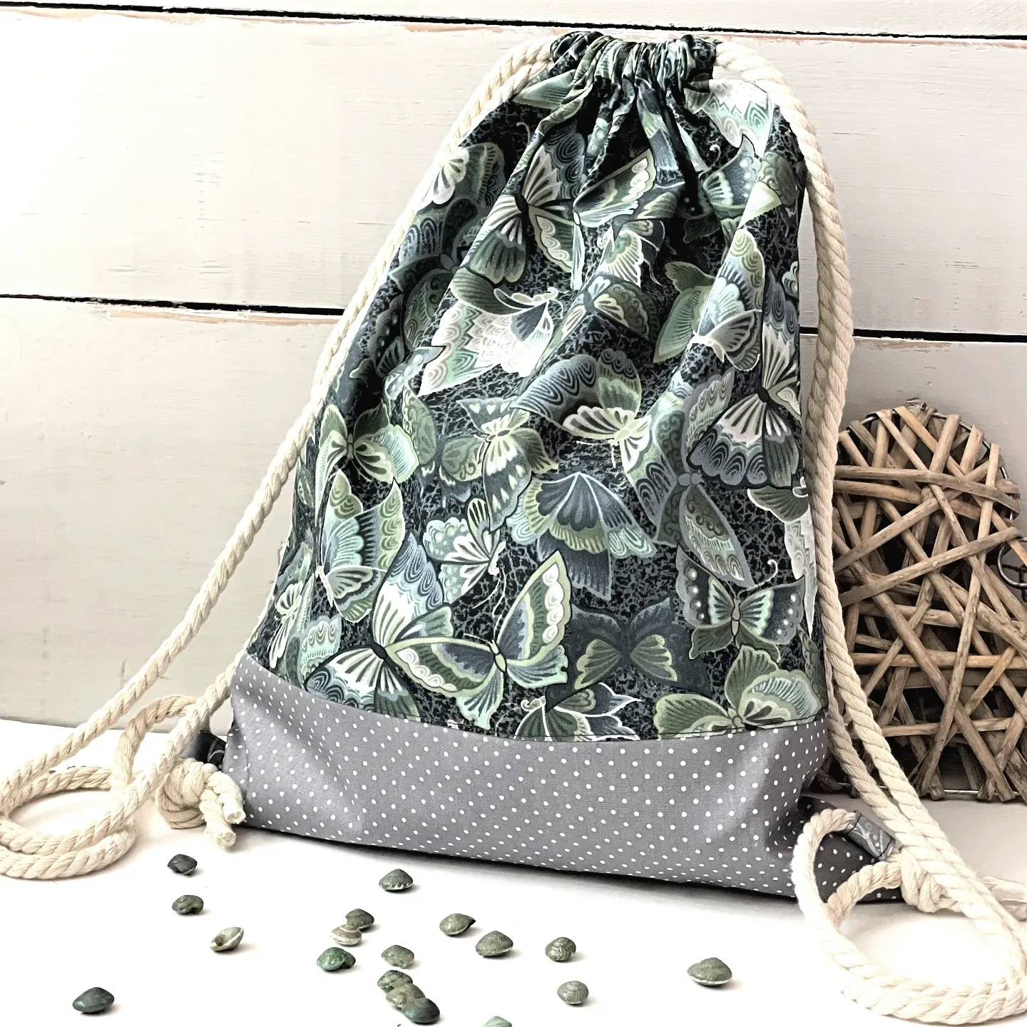 turnbeutel personalierbar grau