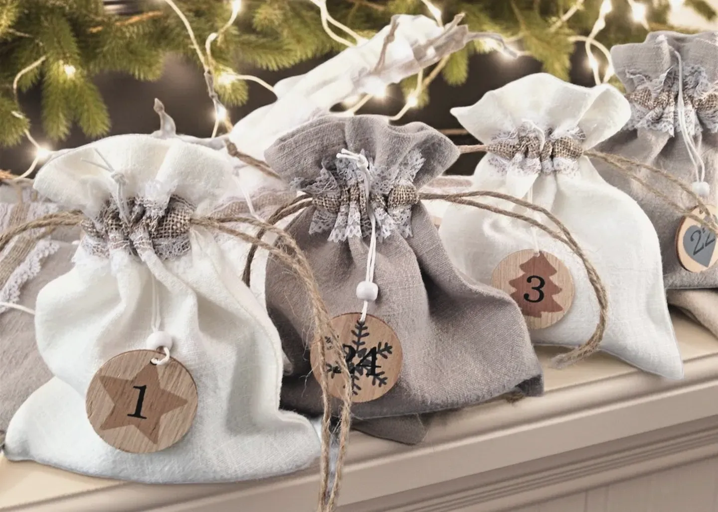 xxl adventskalender saeckchen zum befuellen leinen