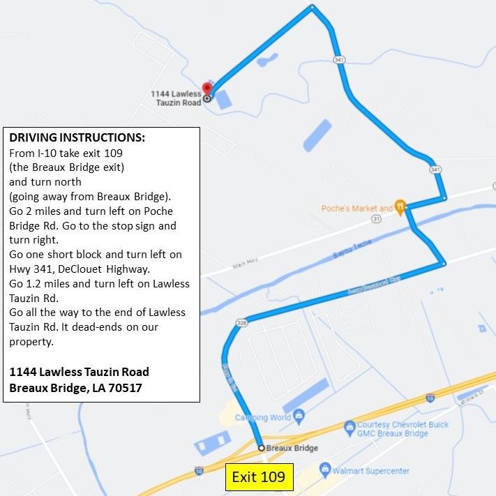 Directions to our Amazing B&B