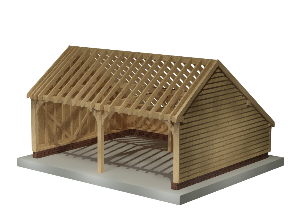 2 Bay Oak Framed Garage