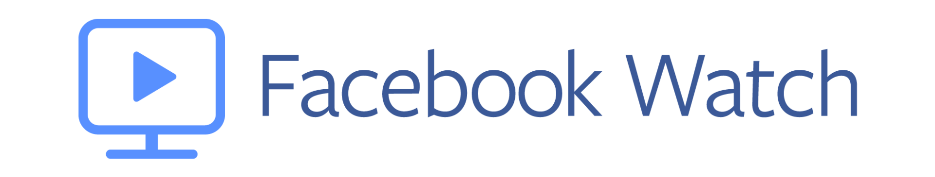 Logo de Facebook Watch. Un icono de una pantalla con un triángulo azul en su interior simulando una tecla de