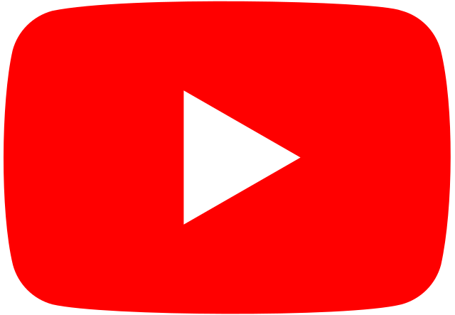 Logo de YouTube. Un recuadro rojo con un triángulo blanco en su interior simbolizando una tecla de