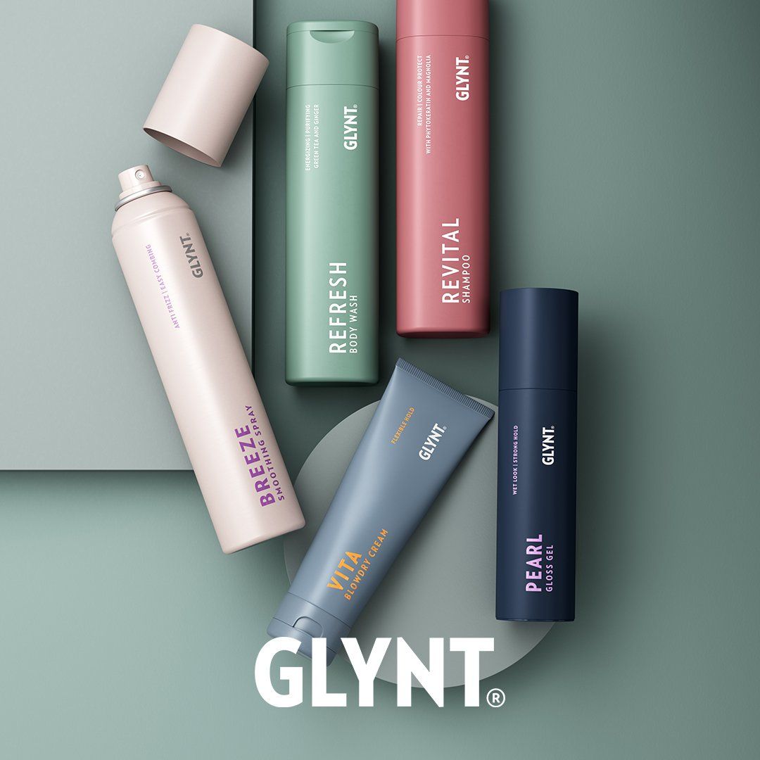 GLYNT Shampoo und Body-Produktverpackungen zum wieder Auffüllen im Haarstudio Weiß in Dreieich-Sprendlingen