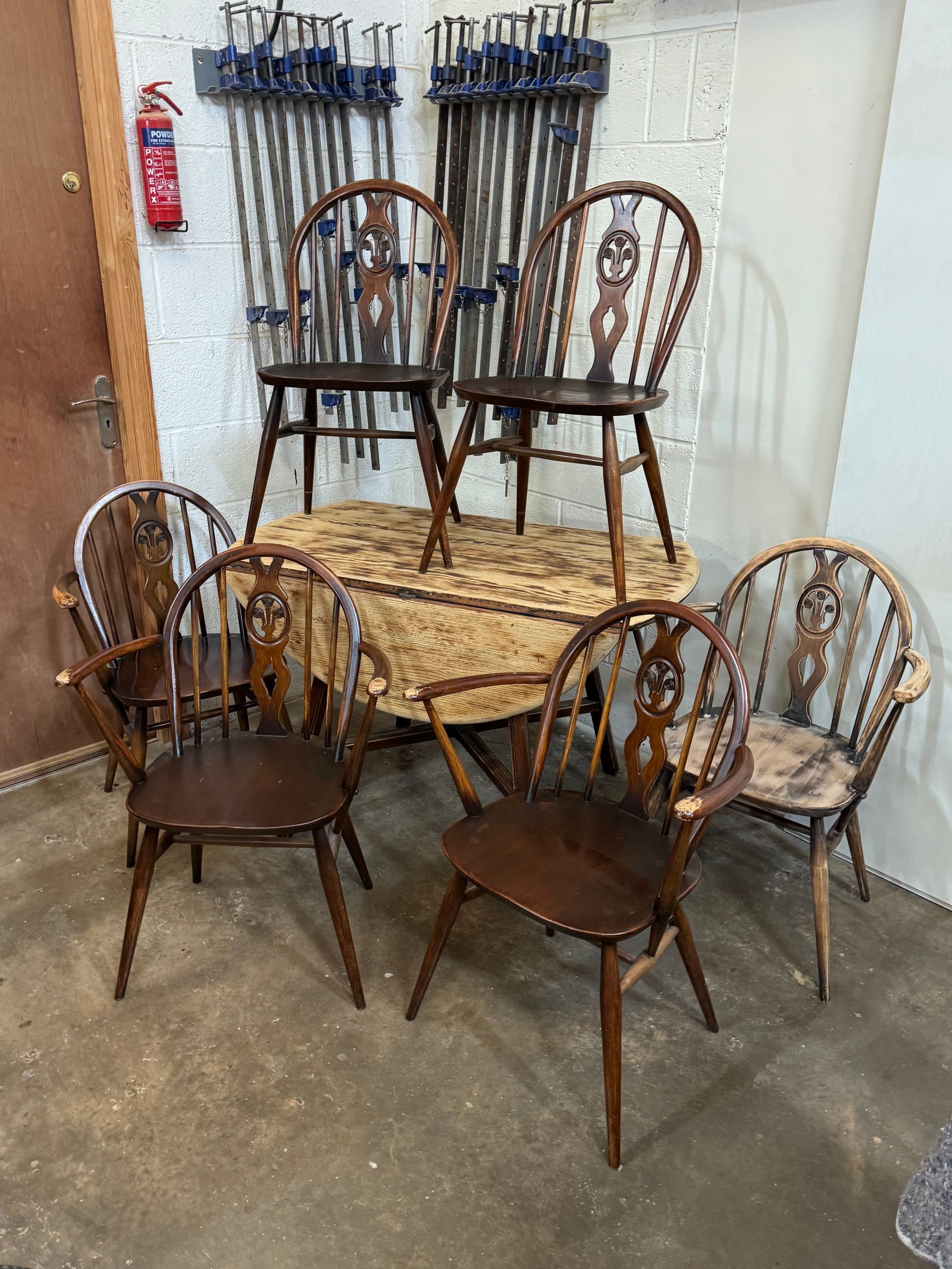 Ercol table old colonial stripped and colour changed re polished to as light as possible. Restored by Barrdale French Polished.
www.frenchpolisher.co.uk