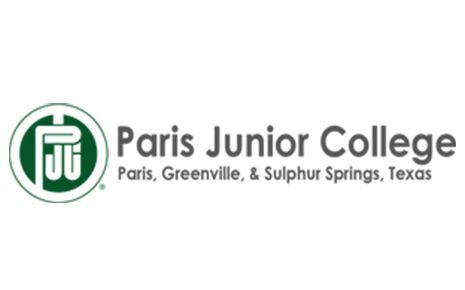 PJC Paris Jr College white Logo