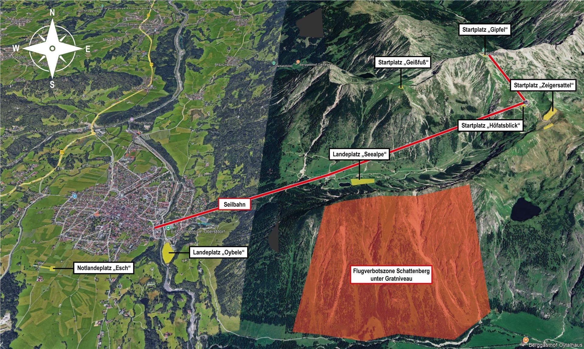 Fluggebiet Nebelhorn Übersicht