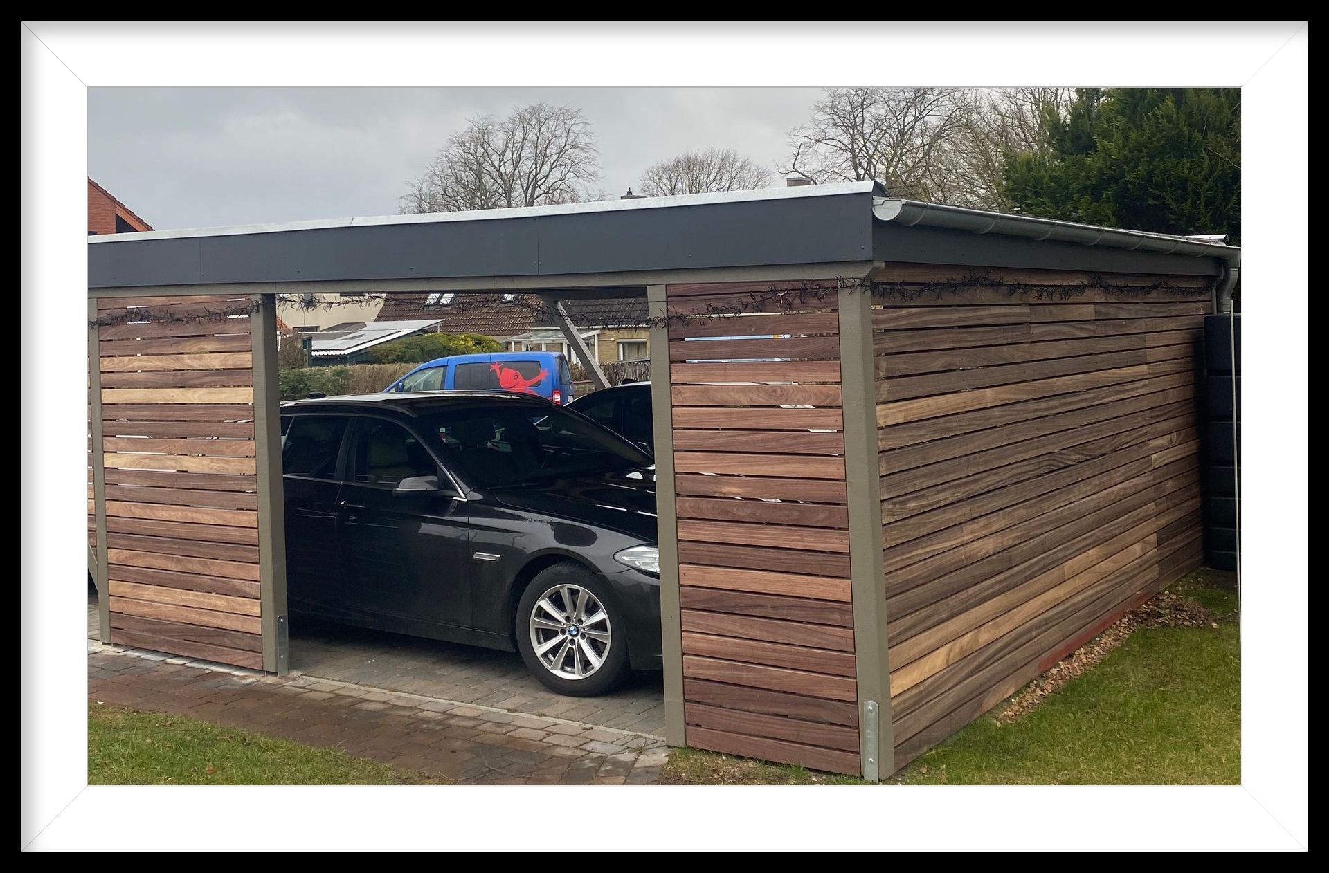 Padouk Fassade am Carport