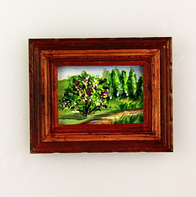 1/12 scale dollhouse miniature hand painted artwork by Isabelle Arcand