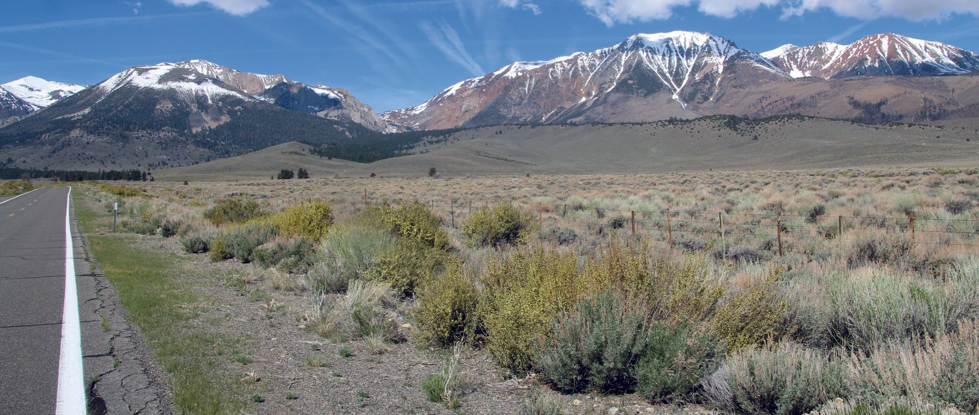 Der Blick auf den June Lake Loop in der Sierra Nevada in Kalifornien