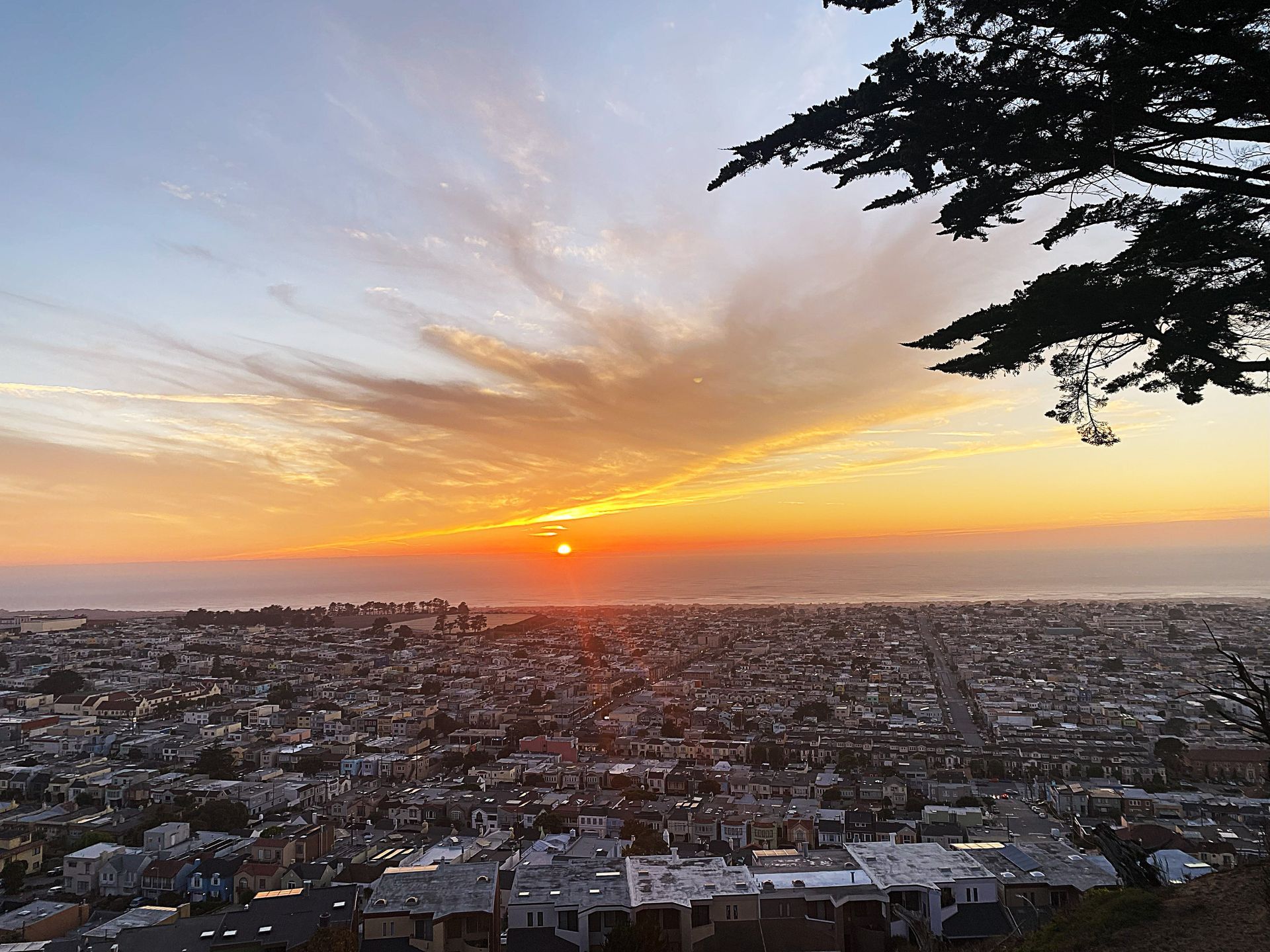 Blick auf das Meer und die San Francisco Bay vom Grand View Park aus gesehen