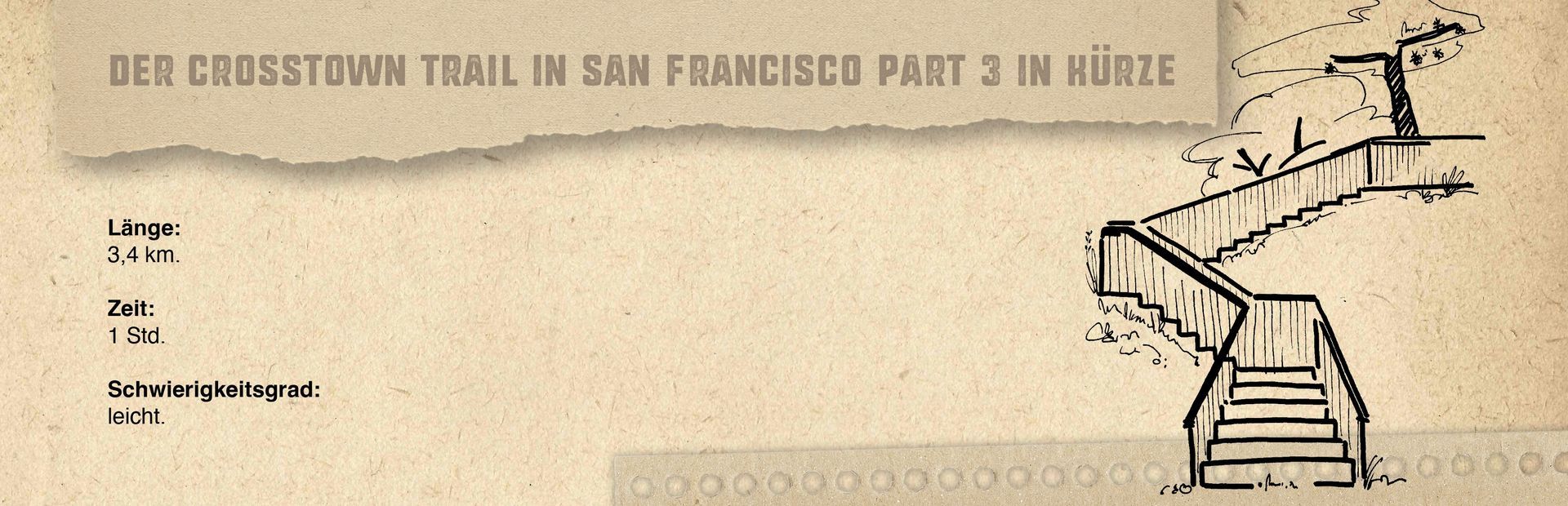 Grafik eines Kastens mit Kurzinfos zum Crosstown Trail Part 3 zum Grand View  Park