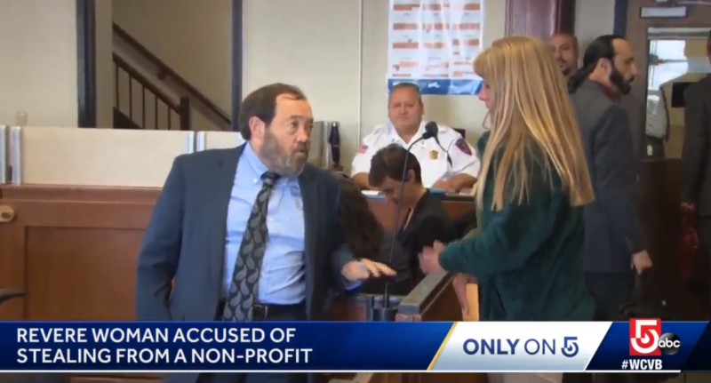 Screenshot of WCVB news showing Andrew Stockwell-Alpert in court: Former leader of special needs nonprofit pleads guilty to stealing thousands from organization
