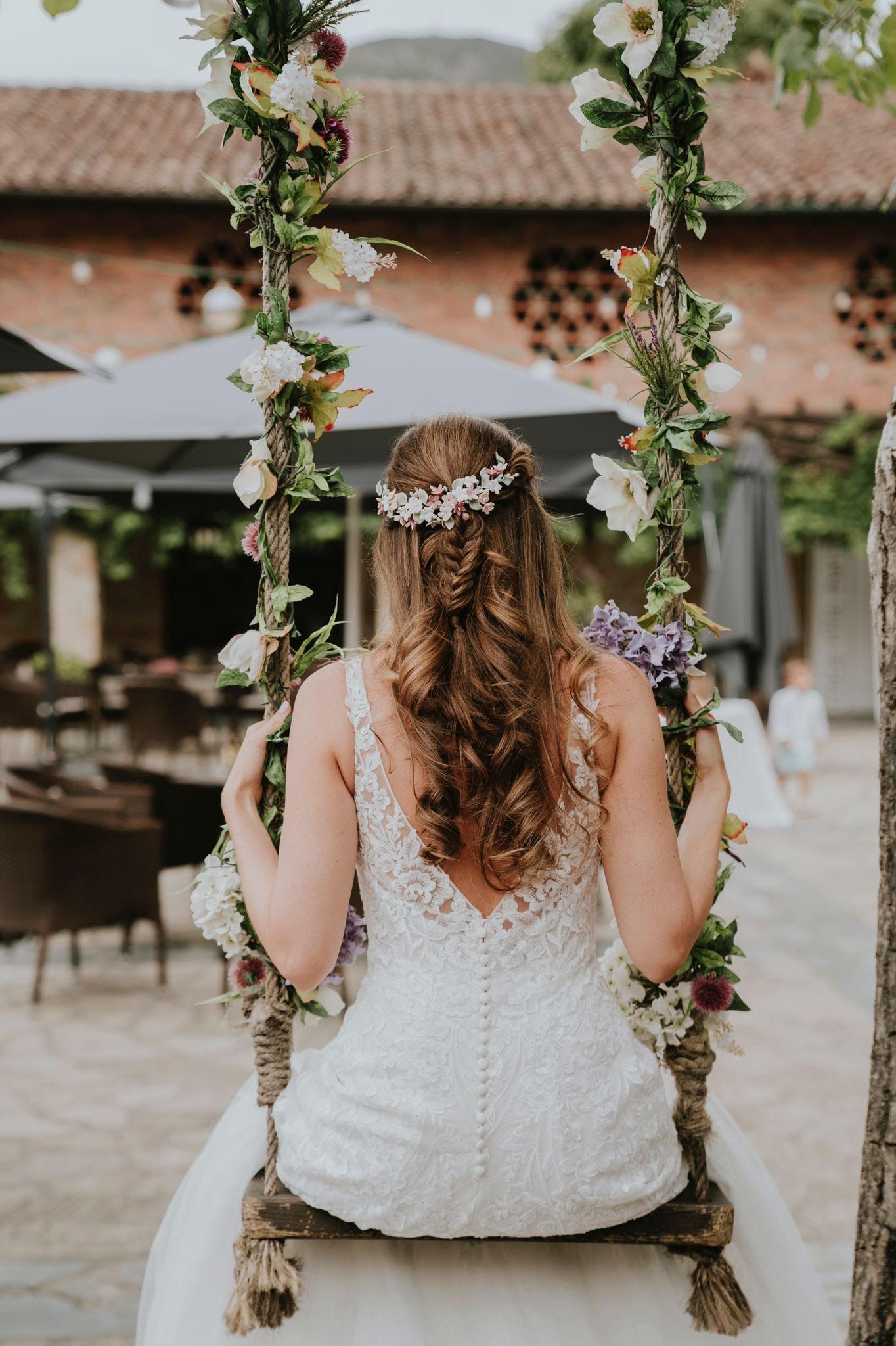 tocados de novia para pelo suelto