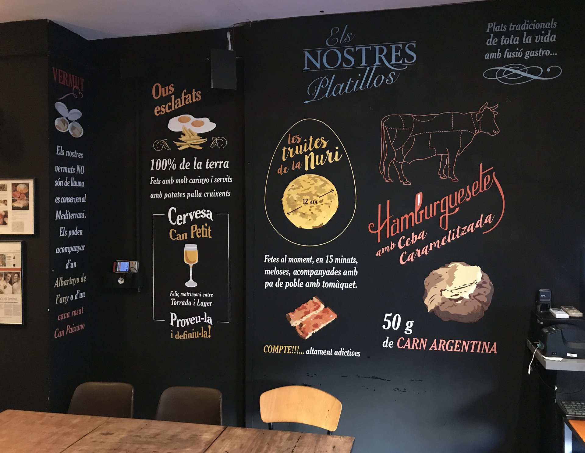 Lettering mural para el Restaurante Can Petit