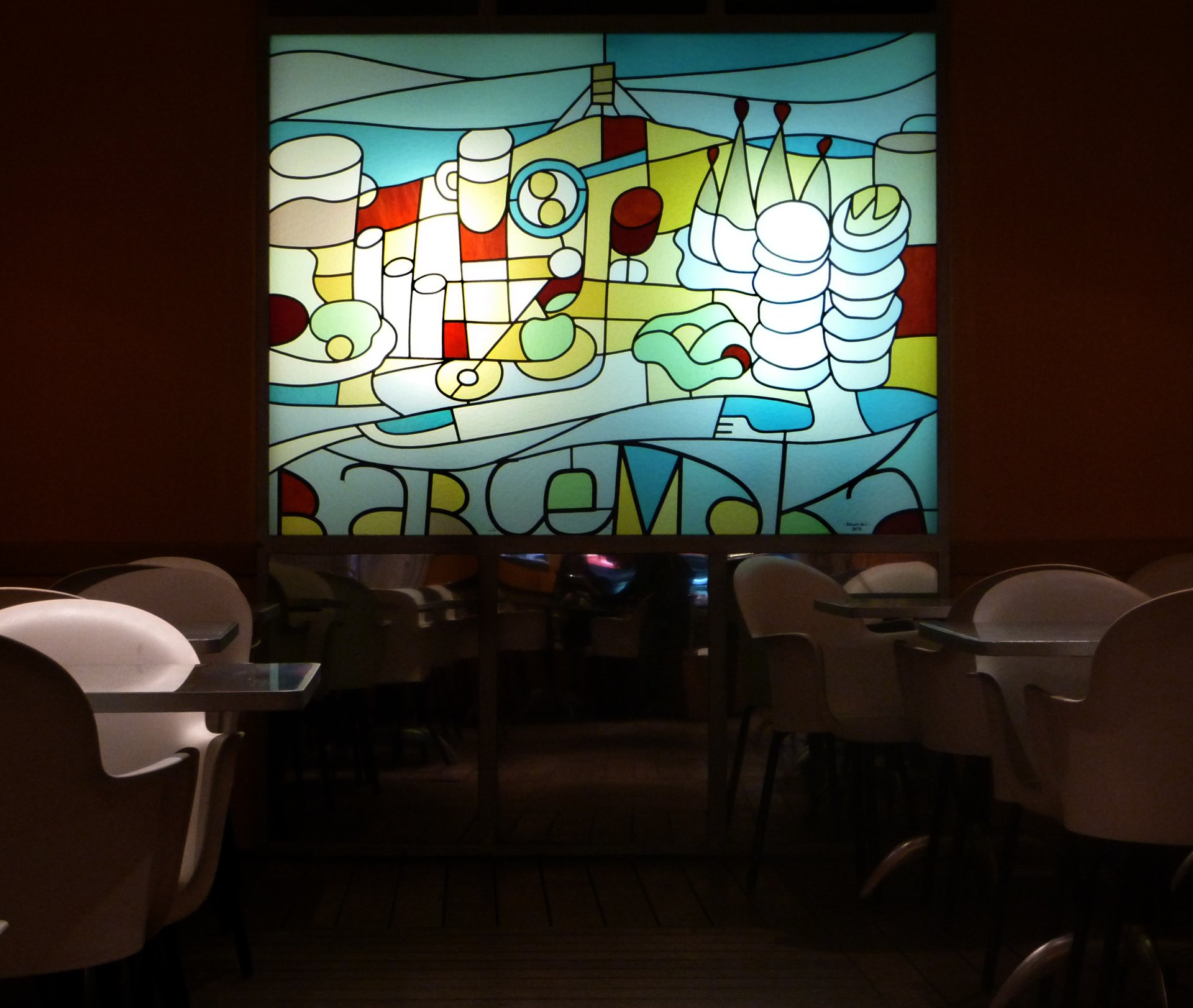 Letrero retroiluminado para el Restaurante Moka