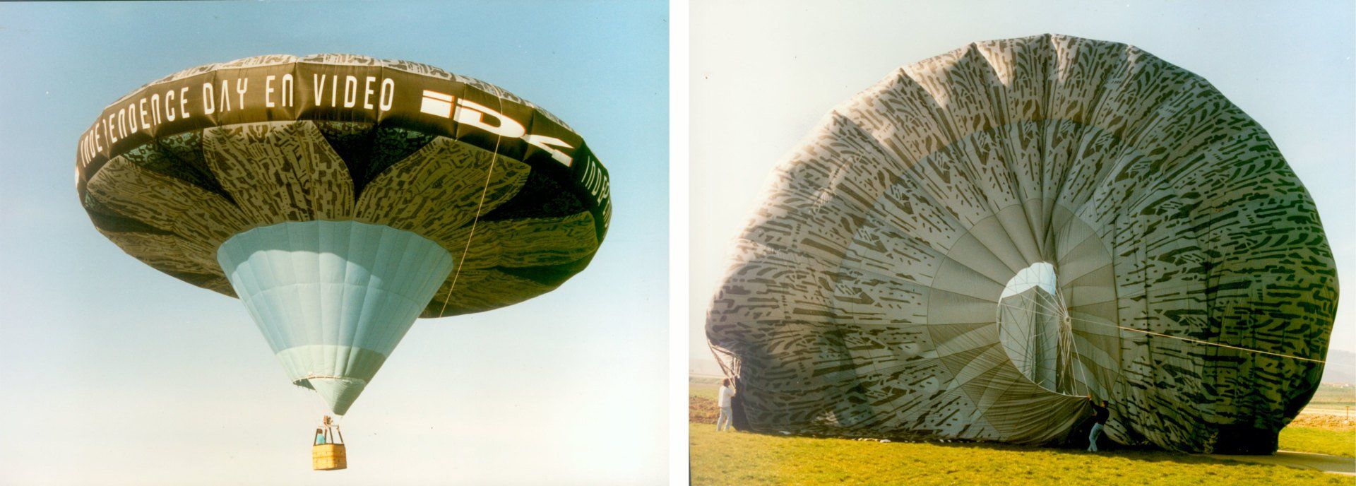Pintura de globo aerostático para la promoción de la película Independence Day