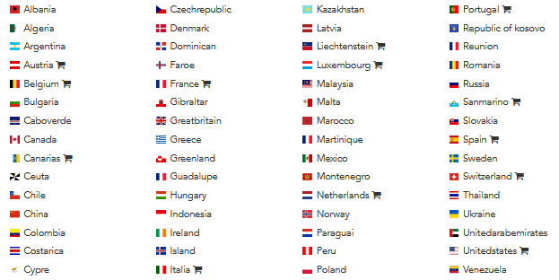 Vegas Cosmetics Länder