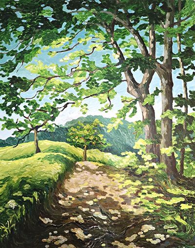 Foto: Ellen Fritz Schänzle Weg, 2021, 80 x 100cm, Acryl auf Leinwand