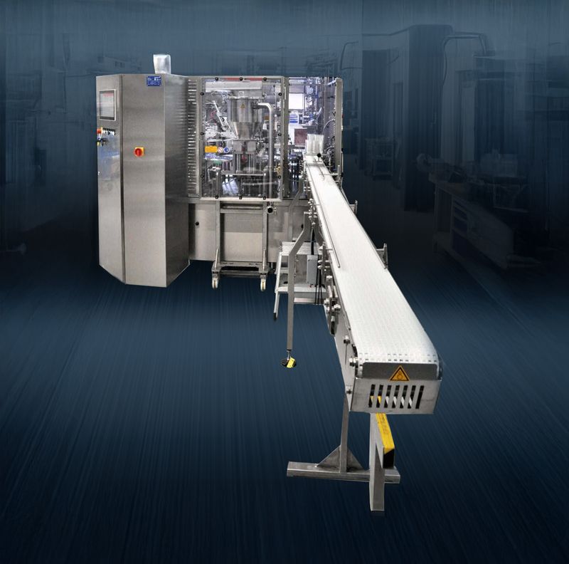 The GRUNWALD-HITTPAC AKH-029S is a filling and
closing machine with a solid construction.