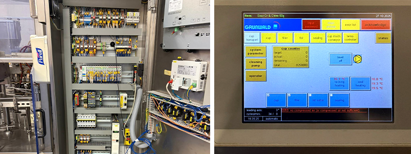 The GRUNWALD-HITTPAC AKH-029S is a filling and
closing machine with a solid construction.
