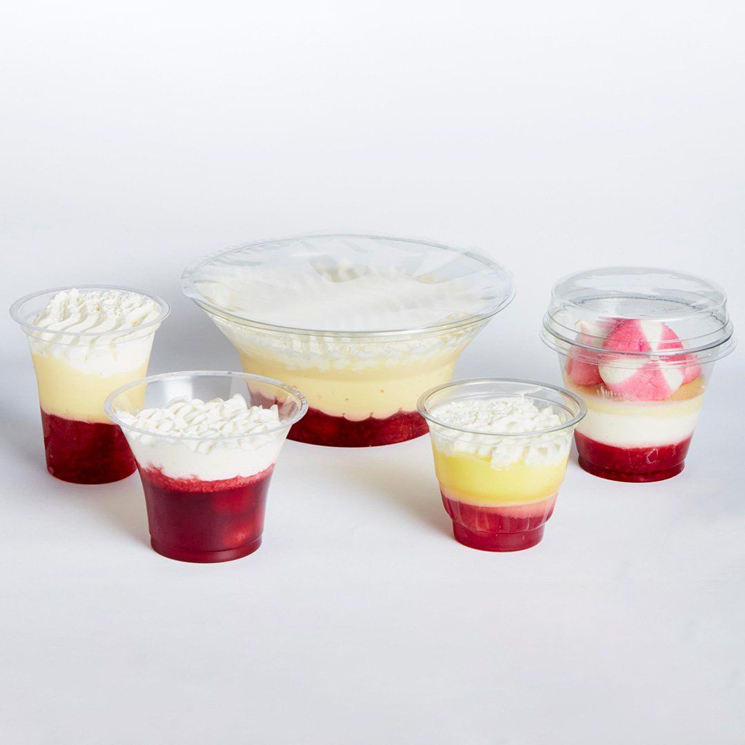 trifle with cream pot selection