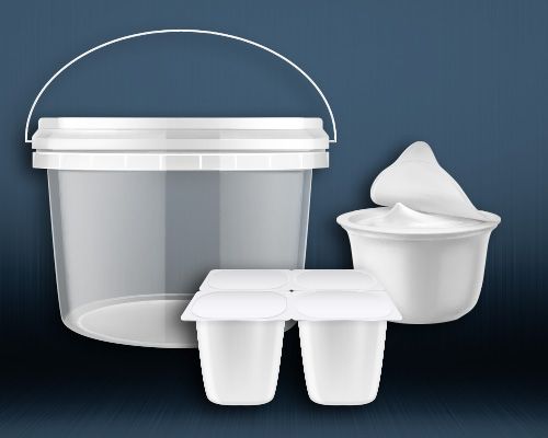 Tubs, buckets pots and cups filled on Grunwald Machines