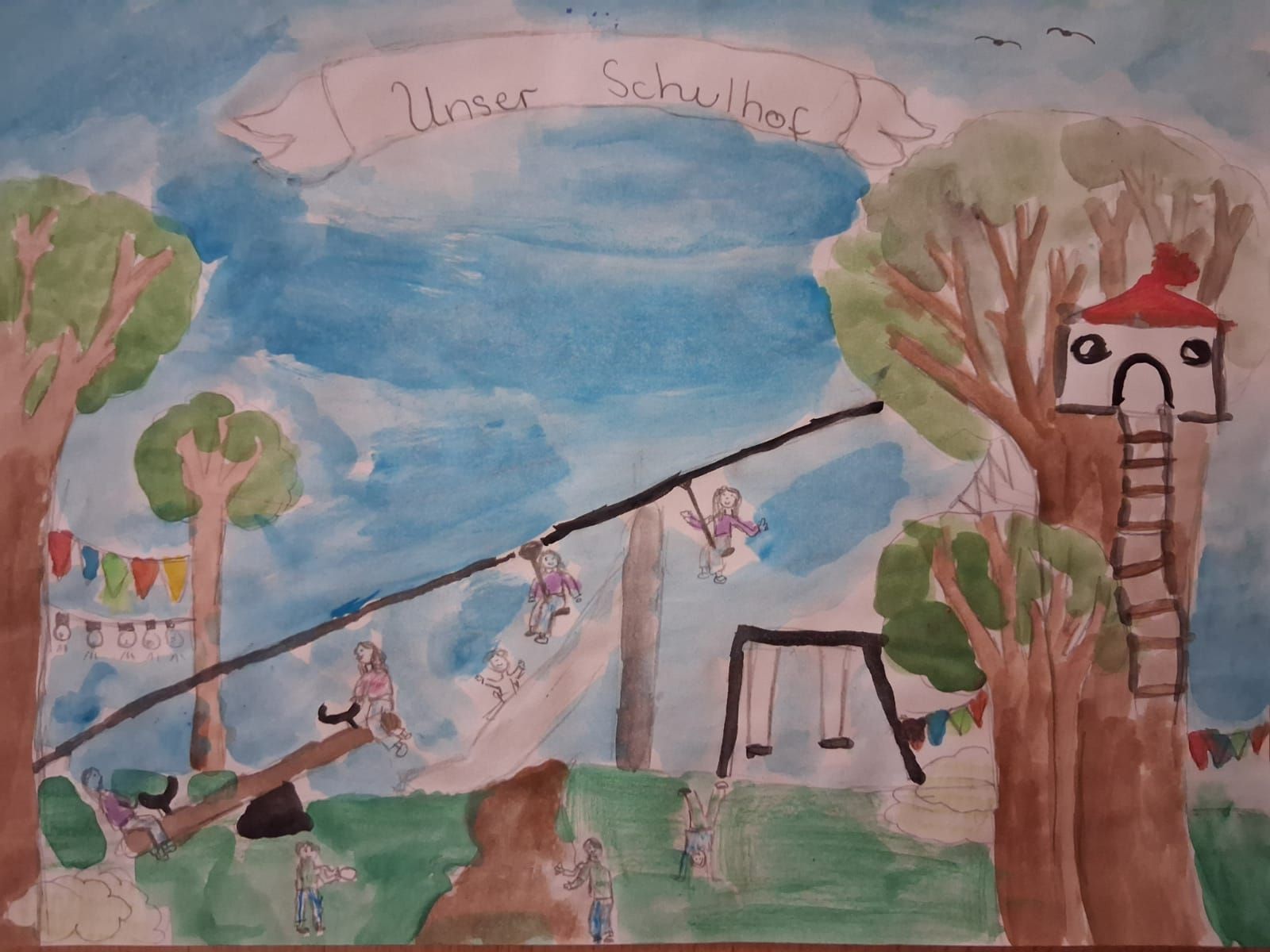 Gemalter Schulhof