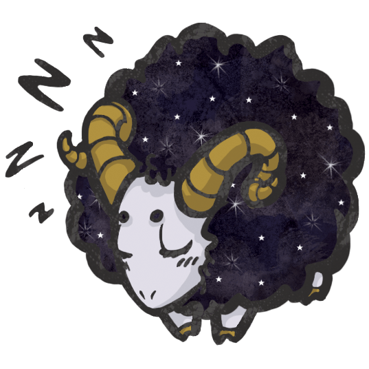sleepy ram art logo