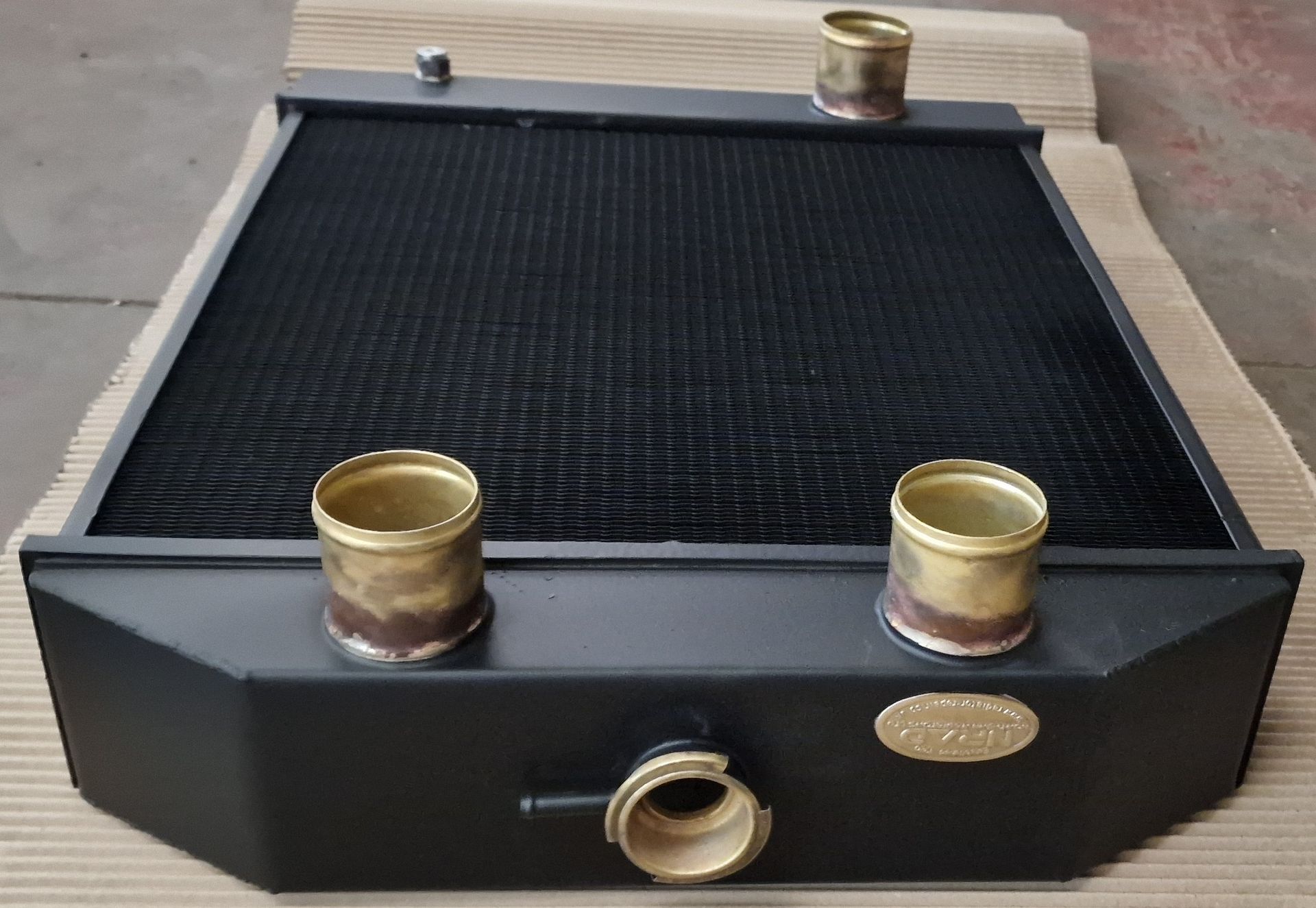 Vintage tractor radiator built from diagram