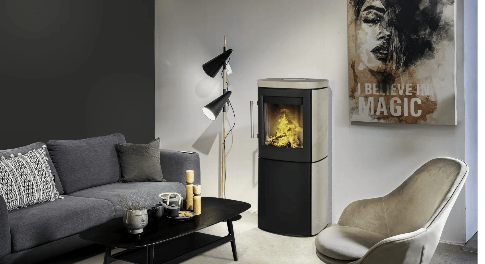 HWAM 4540c mit San Sebastian Naturstein