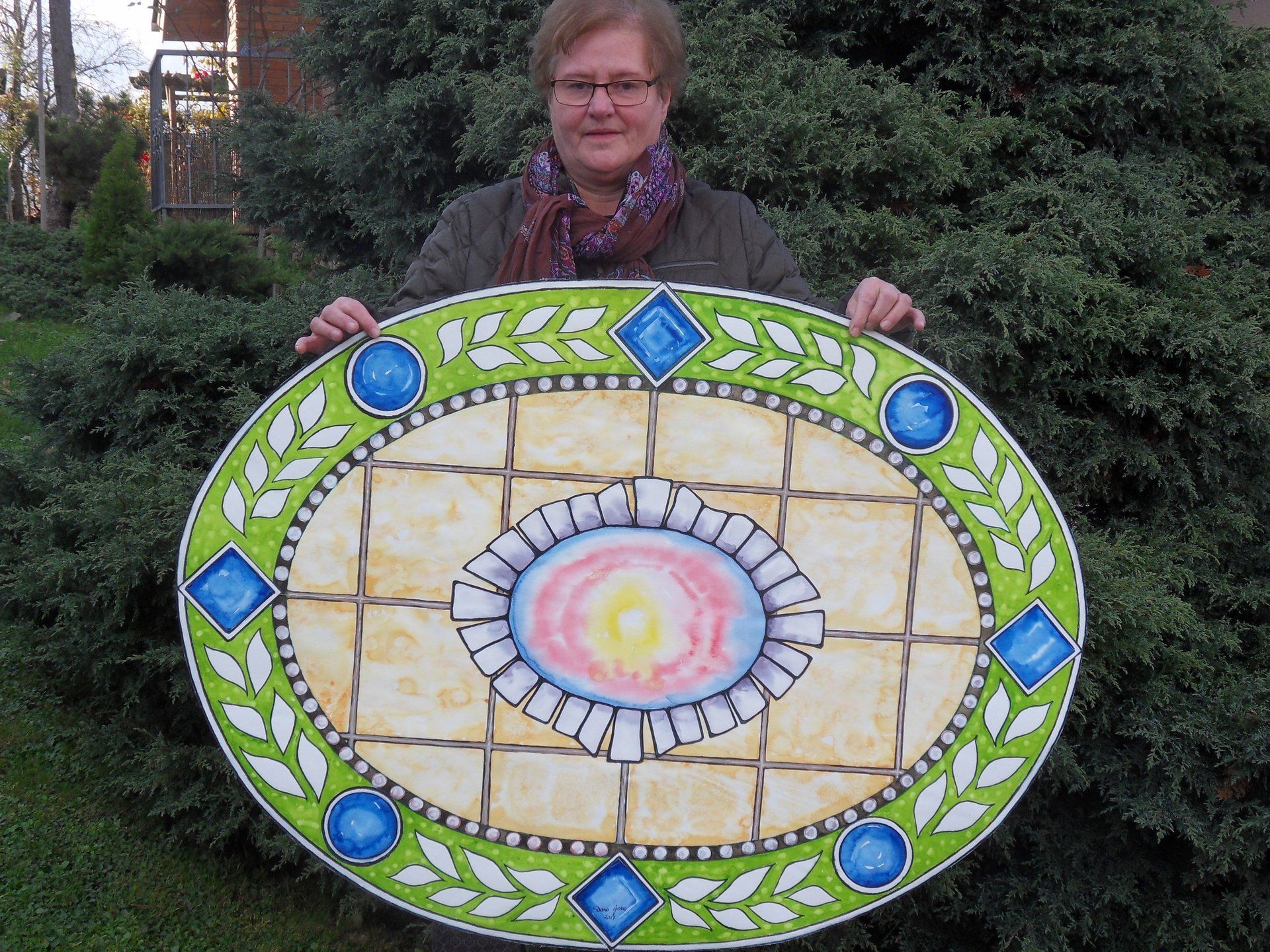 Doris Grasz mit dem fertigen Bild