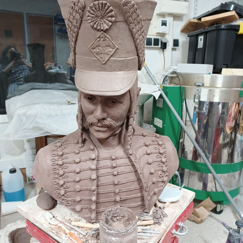 Sculpture buste Hussard version 1