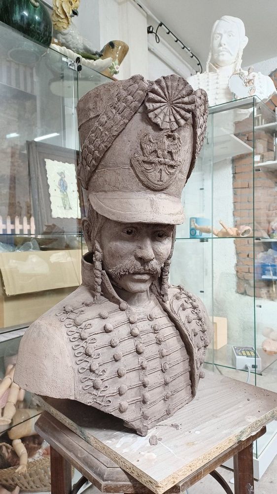Sculpture buste hussard version2