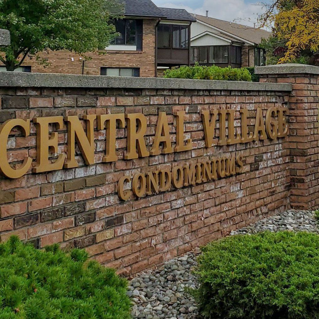 Brick Entry Sign - Central Village Condominiums