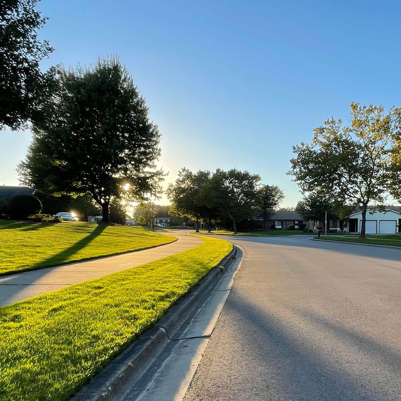 Old Mill Drive in afternoon sun